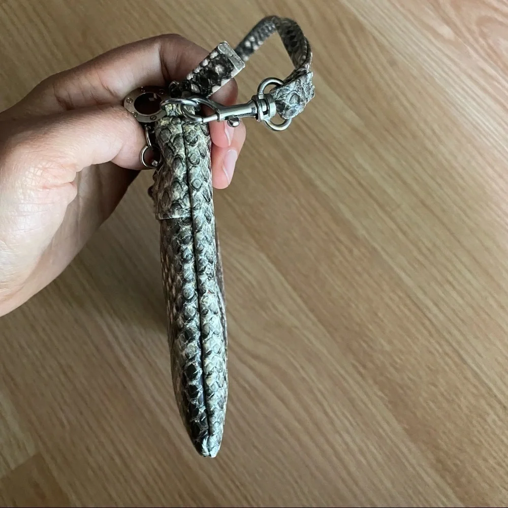Women’s Snake Skin Print Faux Leather Mini Wristlet
